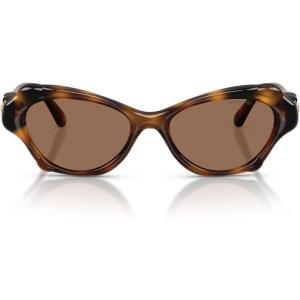 Swarovski Women’s Sk6050 Sunglasses(Havana/Dark Brown)