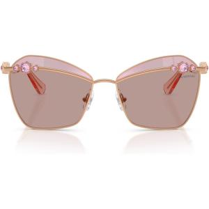 Swarovski Women’s Sk7040 Sunglasses(Rose Gold/Purple Brown Tampo Swar Pink)