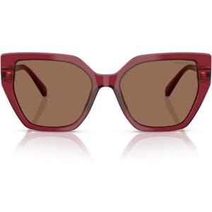 Swarovski womens Sk6016 Cat Eye Sunglasses(Transparent Burgundy/Dark Brown)