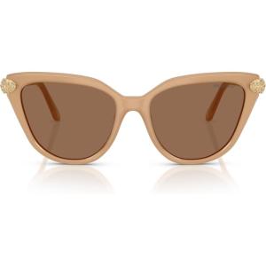 Swarovski womens Sk6039 Cat Eye Sunglasses(Milky Beige/Bronze)