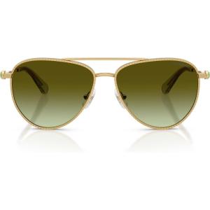 Swarovski womens Sk7031 Aviator Sunglasses(Gold/Gradient Brown)