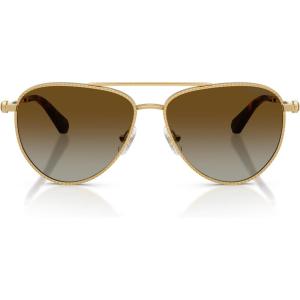 Swarovski womens Sk7031 Aviator Sunglasses(Gold/Gradient Brown Polarized)