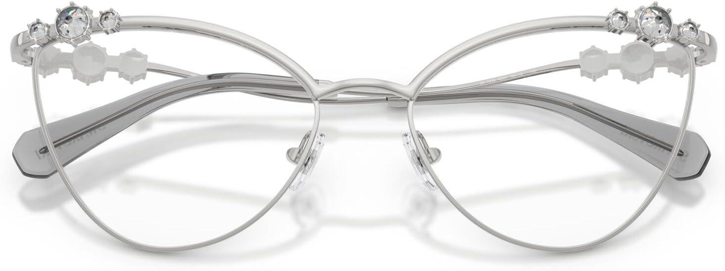 imageSwarovski Womens Sk1033 Cat Eye Prescription Eyewear FramesSilverDemo Lens
