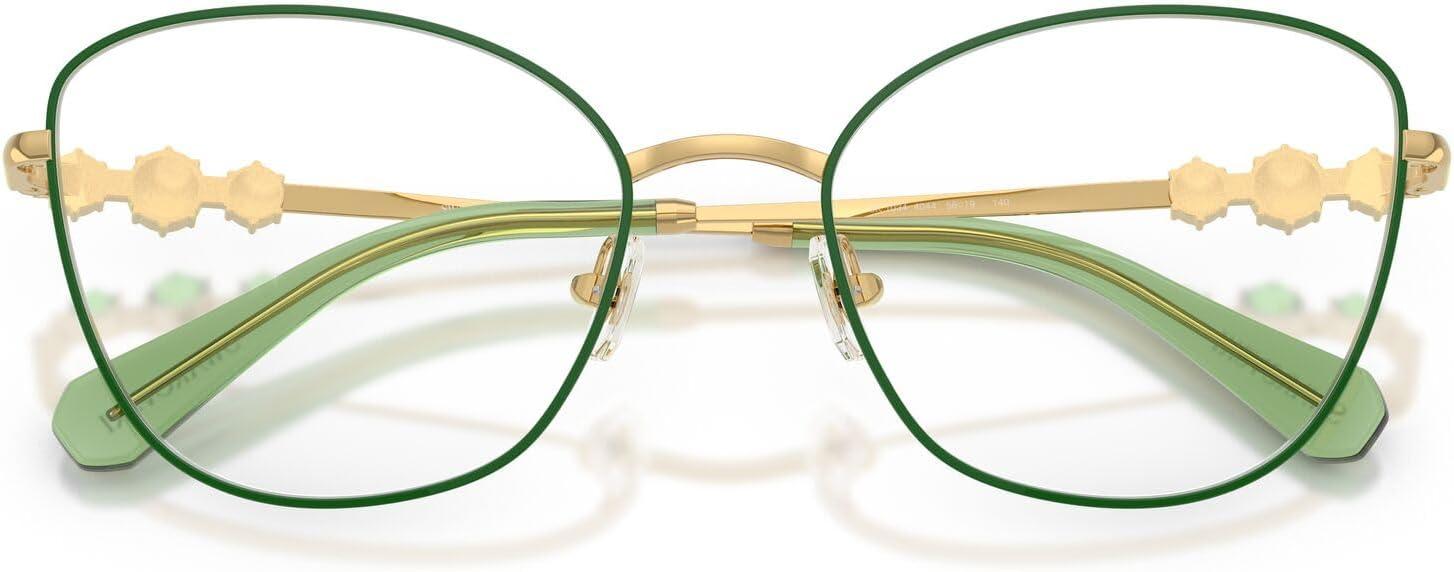 imageSwarovski Womens Sk1034 Cat Eye Prescription Eyewear FramesGreenGoldDemo Lens