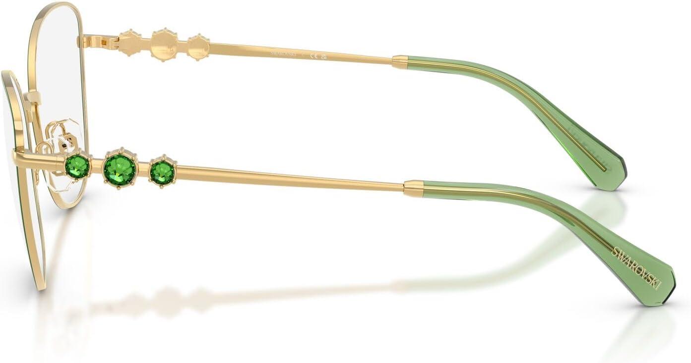 imageSwarovski Womens Sk1034 Cat Eye Prescription Eyewear FramesGreenGoldDemo Lens