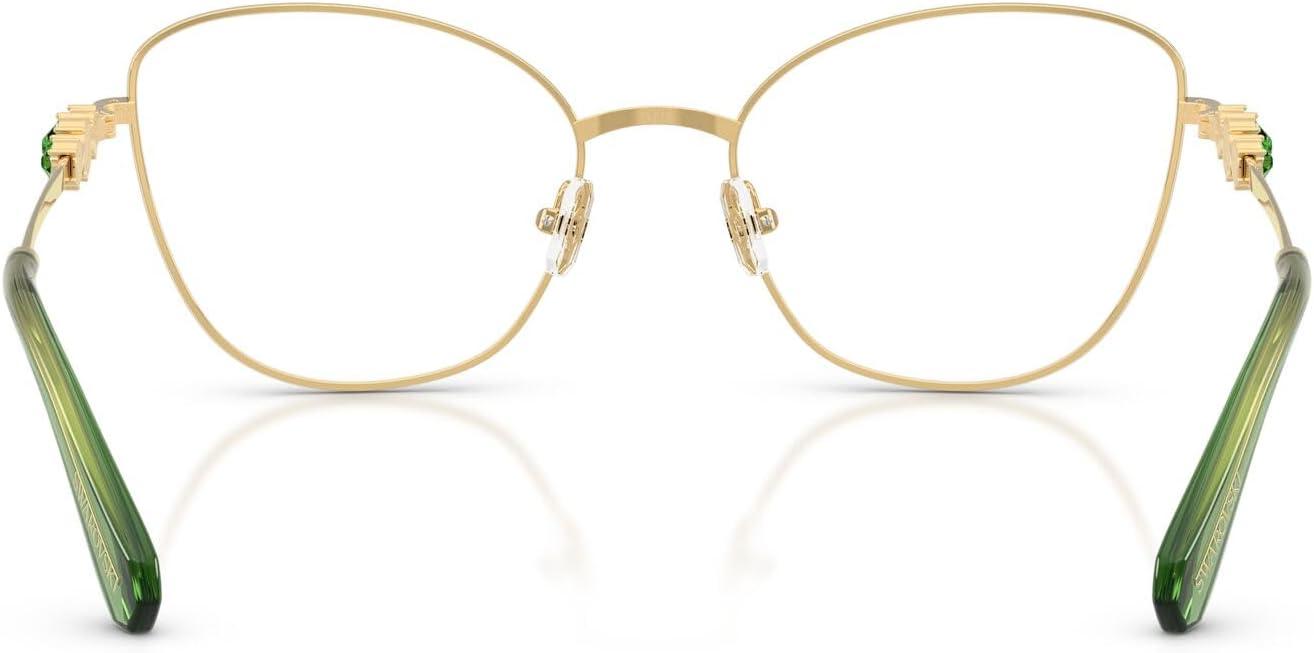imageSwarovski Womens Sk1034 Cat Eye Prescription Eyewear FramesGreenGoldDemo Lens