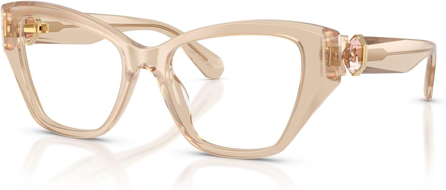 imageSwarovski Womens Sk2050u Universal Fit Cat Eye Prescription Eyewear FramesMilky BeigeDemo Lens