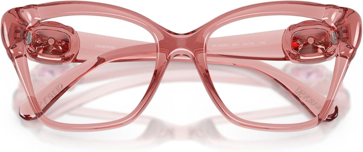 imageSwarovski Womens Sk2056u Universal Fit Cat Eye Prescription Eyewear FramesTransparent PinkDemo Lens