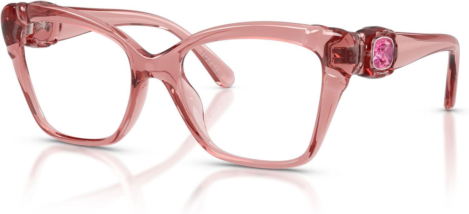 imageSwarovski Womens Sk2056u Universal Fit Cat Eye Prescription Eyewear FramesTransparent PinkDemo Lens