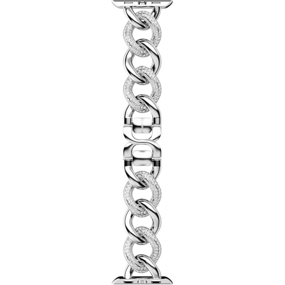 imageSwarovski Sparkling chain strap compatible with Apple Watch Silver tone Stainless steel