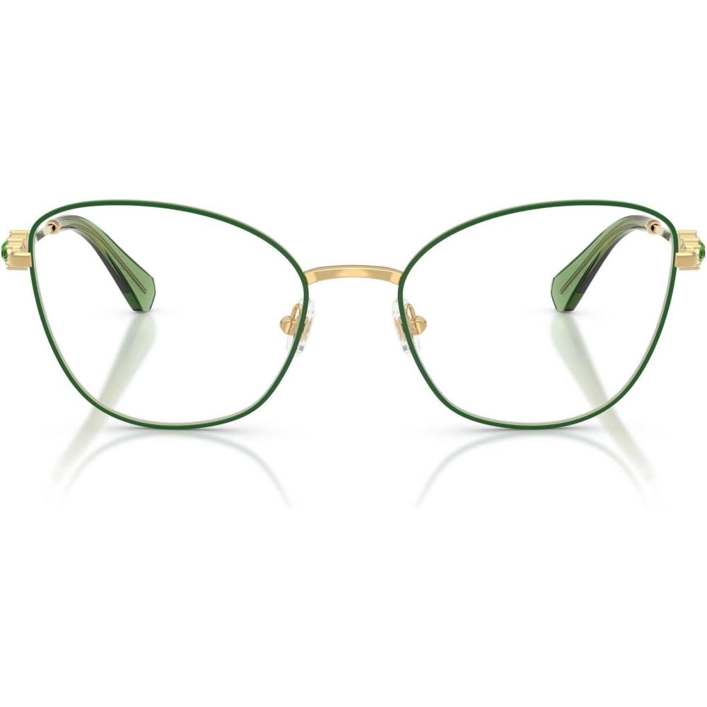imageSwarovski Womens Sk1034 Cat Eye Prescription Eyewear FramesGreenGoldDemo Lens