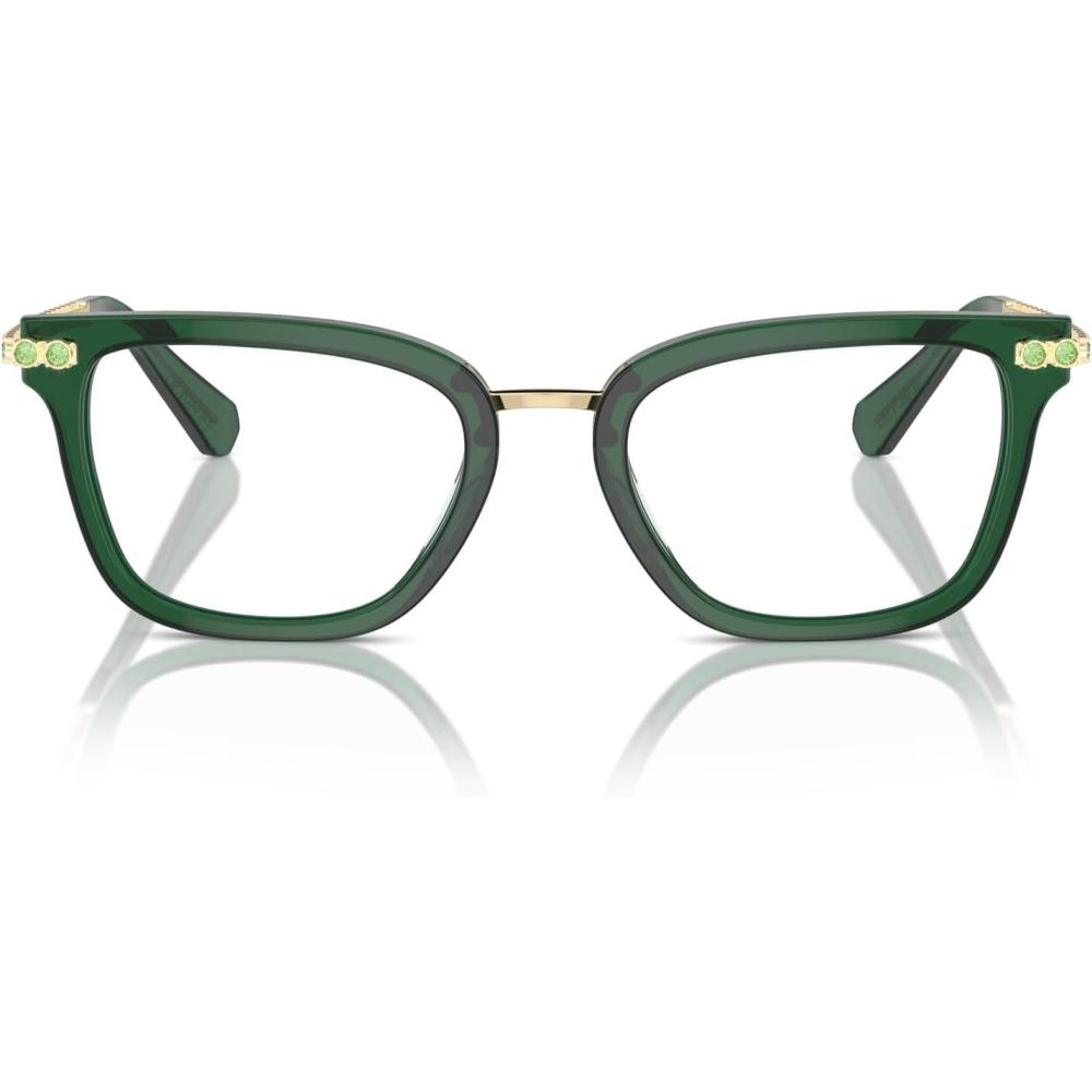 imageSwarovski Womens Sk2018 Square Prescription Eyewear FramesDark Green TransparentDemo Lens