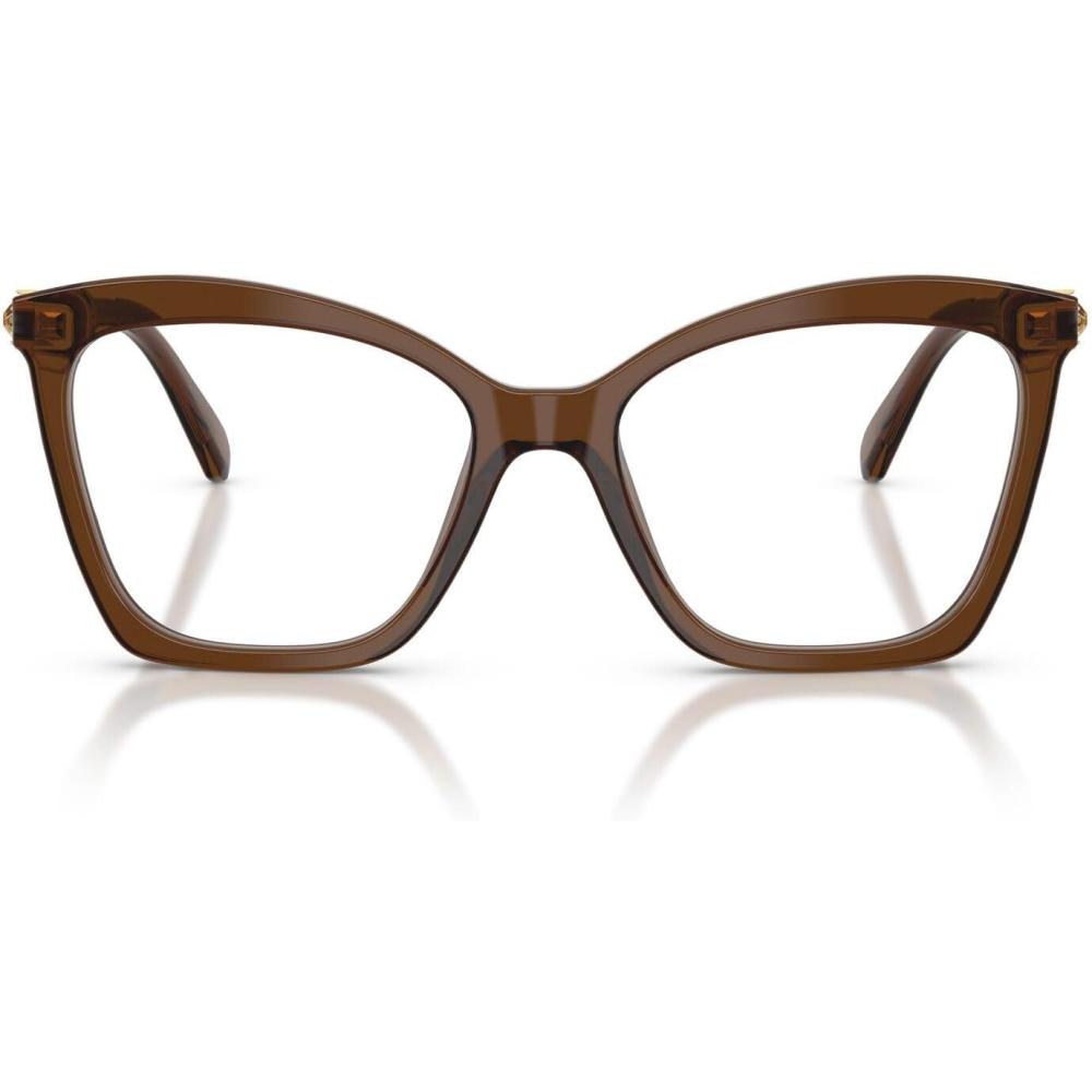imageSwarovski womens Sk2053 Cat Eye Prescription Eyewear FramesTransparent BrownDemo Lens