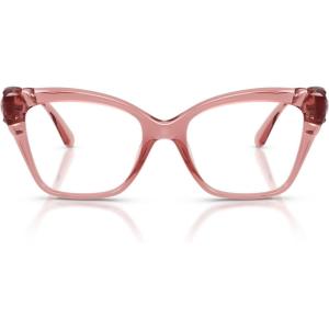 Swarovski Women’s Sk2056u Universal Fit Cat Eye Prescription Eyewear Frames(Transparent Pink/Demo Lens)