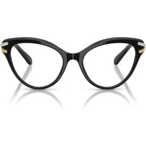 Swarovski womens Sk2030 Cat Eye Prescription Eyewear Frames(Black/Demo Lens)