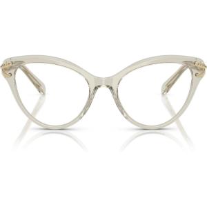 Swarovski womens Sk2030 Cat Eye Prescription Eyewear Frames(Transparent Beige/Demo Lens)