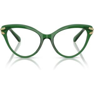 Swarovski womens Sk2030 Cat Eye Prescription Eyewear Frames(Transparent Green/Demo Lens)