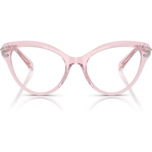 Swarovski womens Sk2030 Cat Eye Prescription Eyewear Frames(Transparent Pink/Demo Lens)