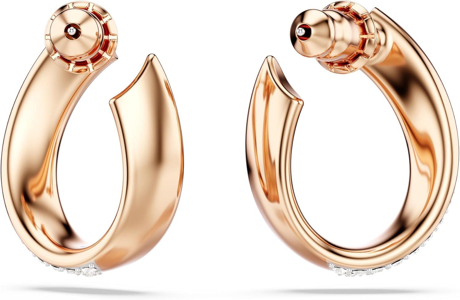 imageSwarovski Exist Crystal Earring and Necklace Jewelry Collection Clear CrystalsMini Hoop Earrings GoldTone Finish