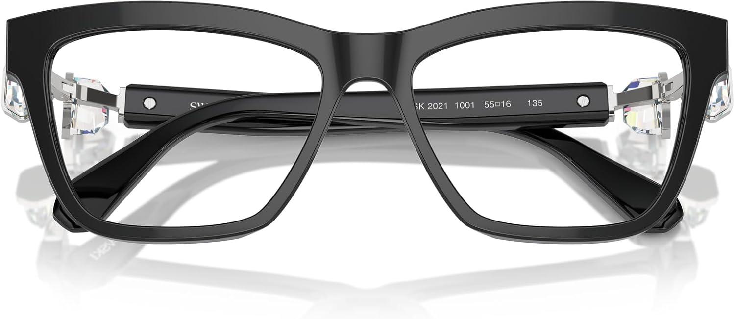 imageSwarovski Womens Sk2021 Square Prescription Eyewear FramesBlackDemo Lens