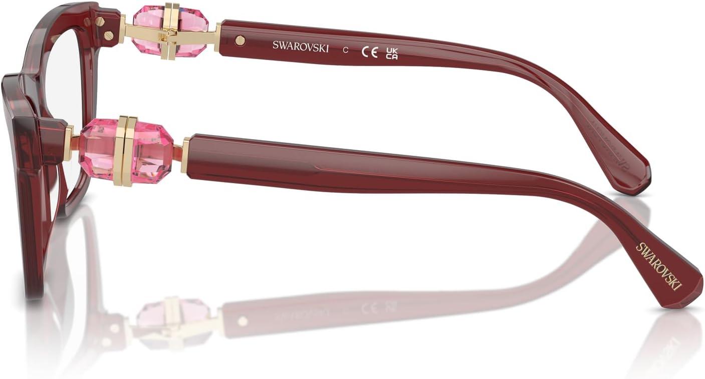 imageSwarovski Womens Sk2021 Square Prescription Eyewear FramesTransparent BurgundyDemo Lens