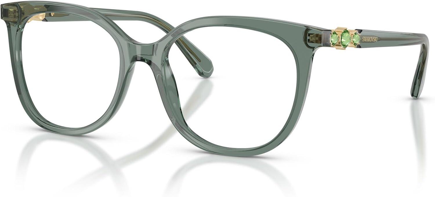 imageSwarovski Womens Sk2055 Round Prescription Eyewear FramesTransparent GreenDemo Lens