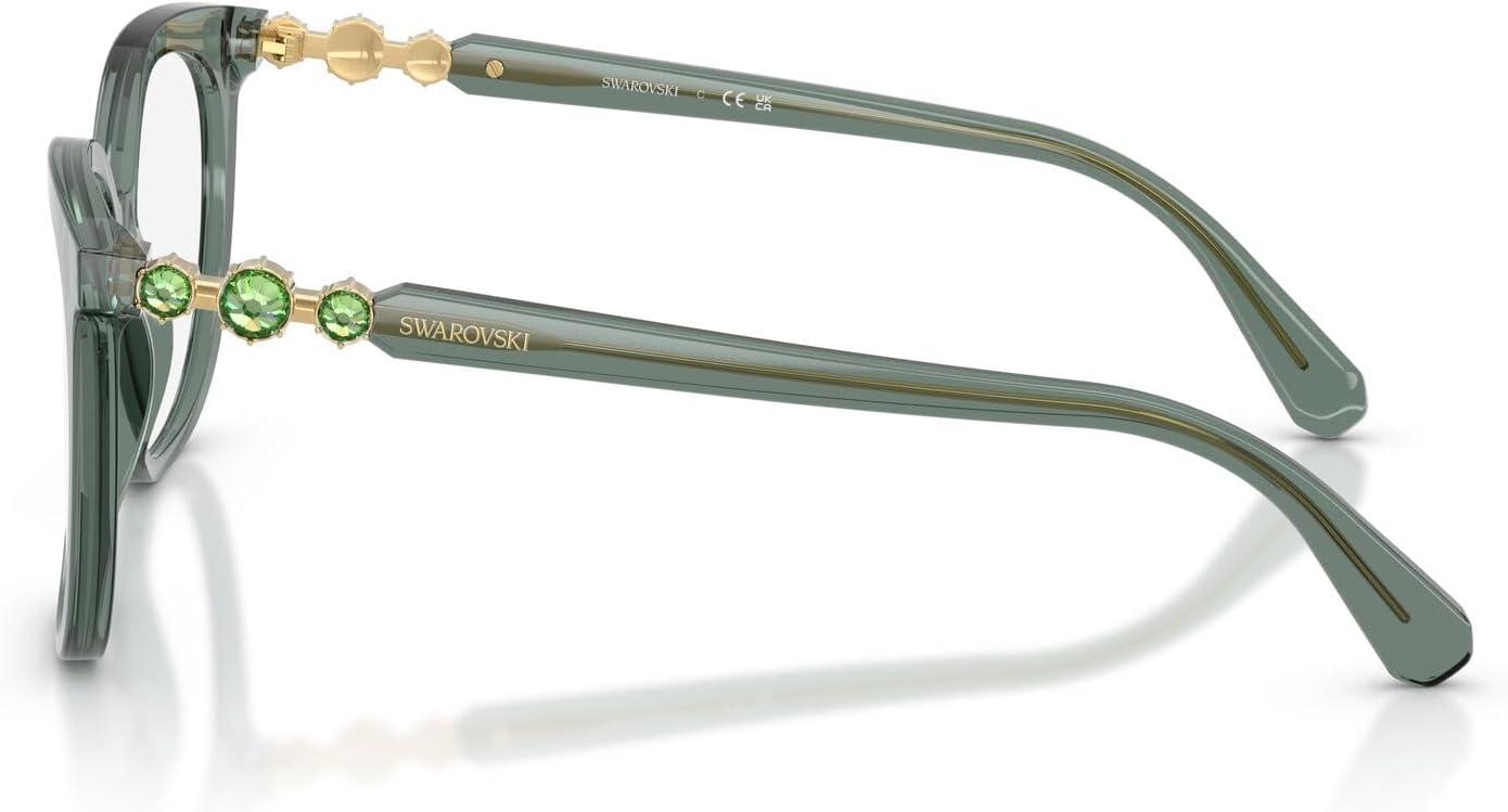 imageSwarovski Womens Sk2055 Round Prescription Eyewear FramesTransparent GreenDemo Lens