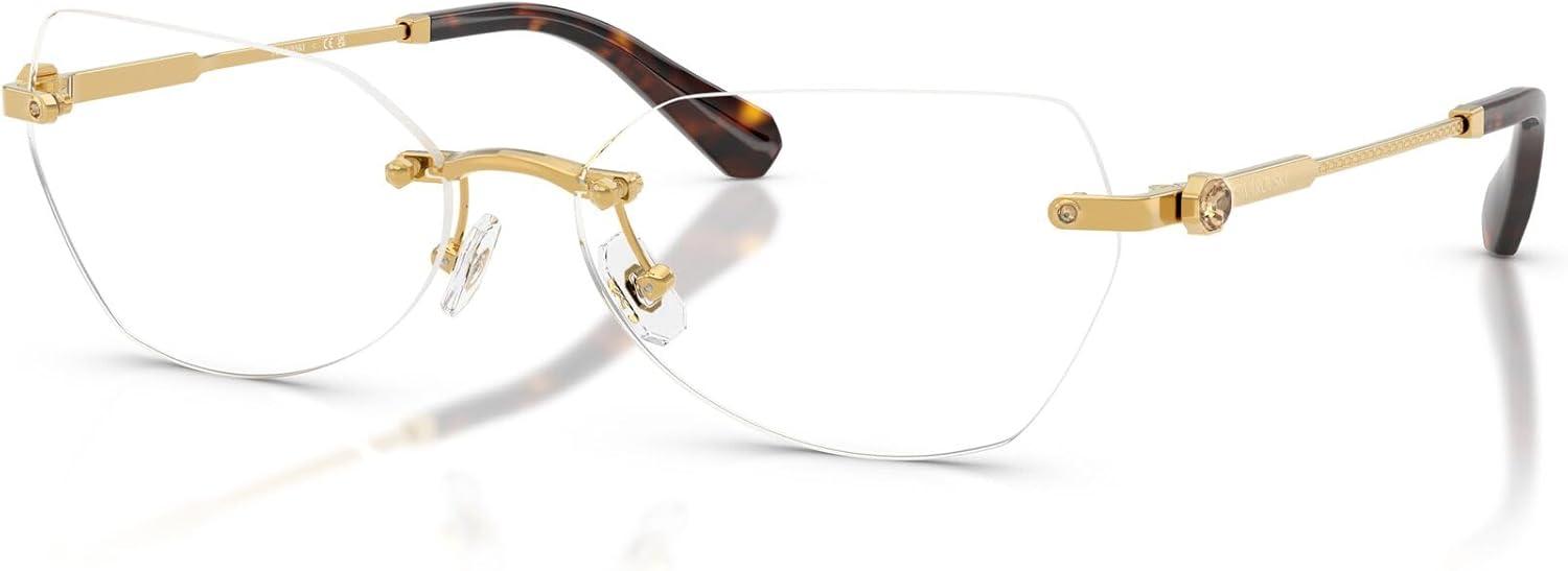 imageSwarovski womens Sk1031 Hexagonal Prescription Eyewear FramesDark GoldDemo Lens
