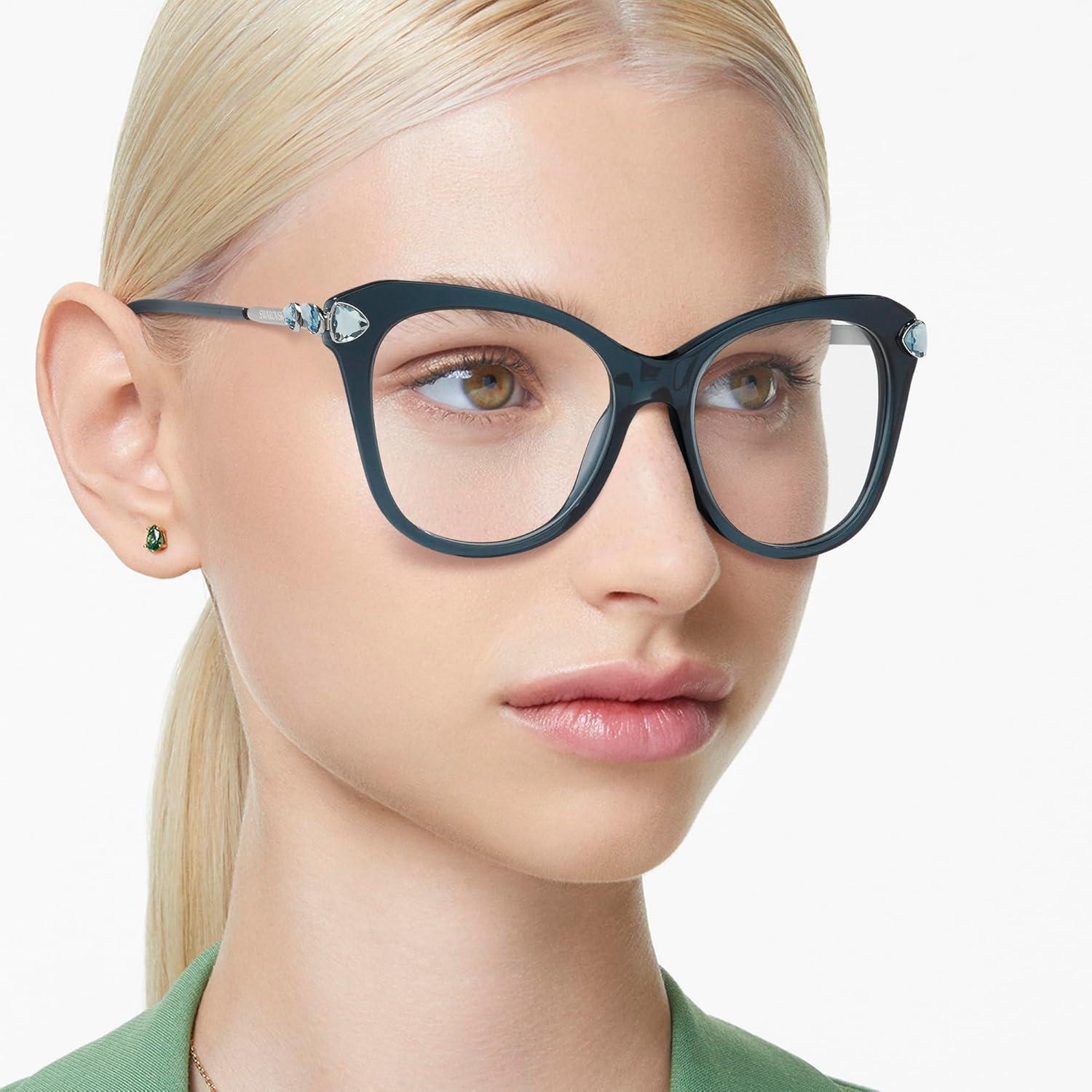 imageSwarovski womens Sk2012 Butterfly Prescription Eyewear FramesBlue TransparentDemo Lens