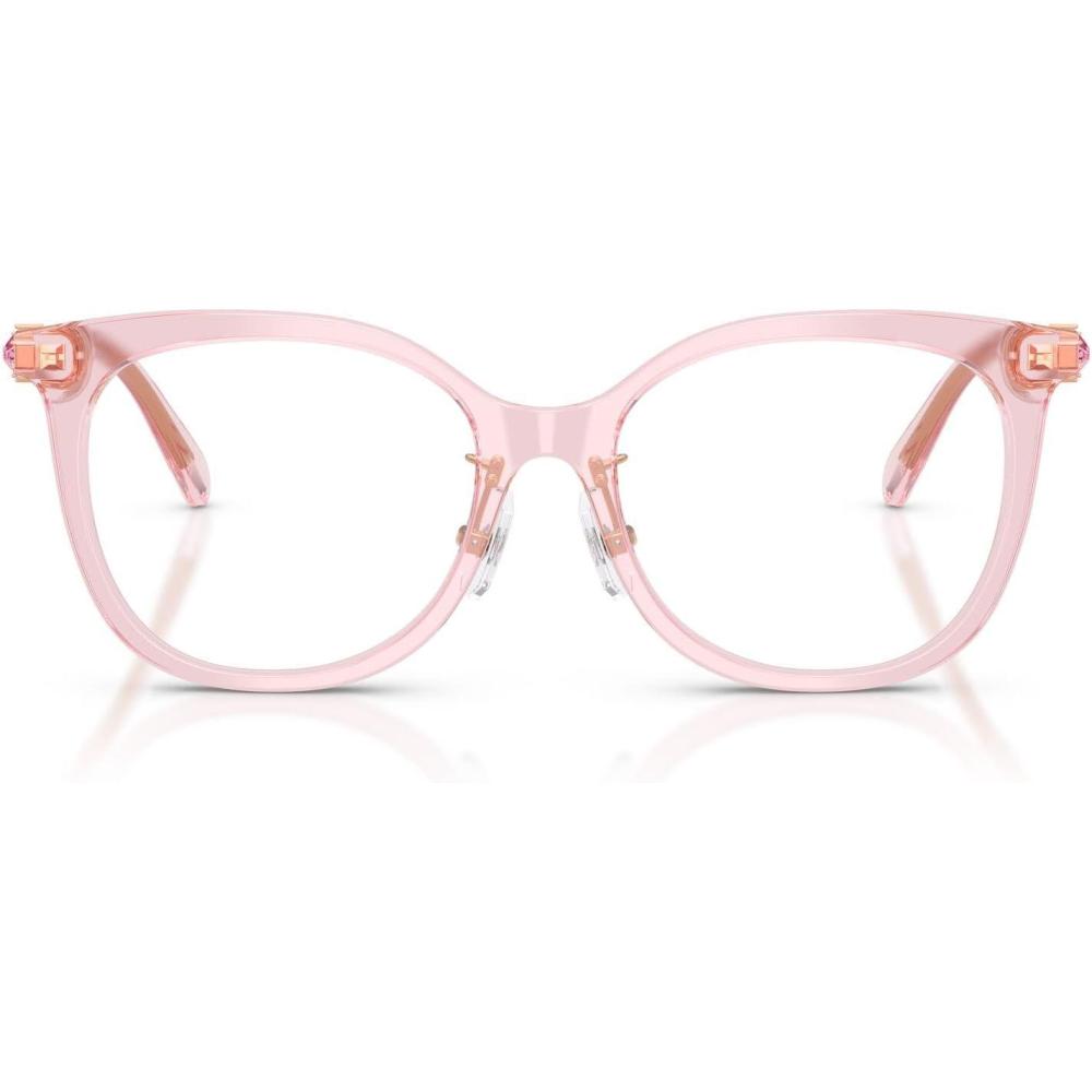 imageSwarovski Womens Sk2055f Low Bridge Fit Round Prescription Eyewear FramesTransparent PinkDemo Lens