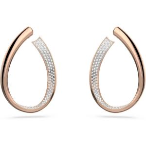 Swarovski Exist Crystal Earring and Necklace Jewelry Collection, Clear Crystals(Hoop Earrings – Rose-gold Tone Finish)