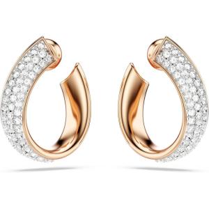Swarovski Exist Crystal Earring and Necklace Jewelry Collection, Clear Crystals(Mini Hoop Earrings – Gold-Tone Finish)