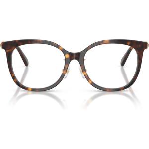 Swarovski Women’s Sk2055f Low Bridge Fit Round Prescription Eyewear Frames(Havana/Demo Lens)