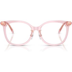 Swarovski Women’s Sk2055f Low Bridge Fit Round Prescription Eyewear Frames(Transparent Pink/Demo Lens)