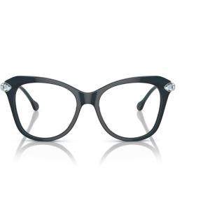 Swarovski womens Sk2012 Butterfly Prescription Eyewear Frames(Blue Transparent/Demo Lens)