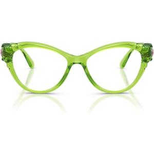Swarovski womens Sk2057 Cat Eye Prescription Eyewear Frames(Transparent Green/Demo Lens)