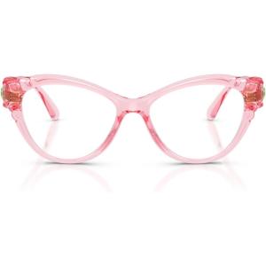 Swarovski womens Sk2057 Cat Eye Prescription Eyewear Frames(Transparent Pink/Demo Lens)
