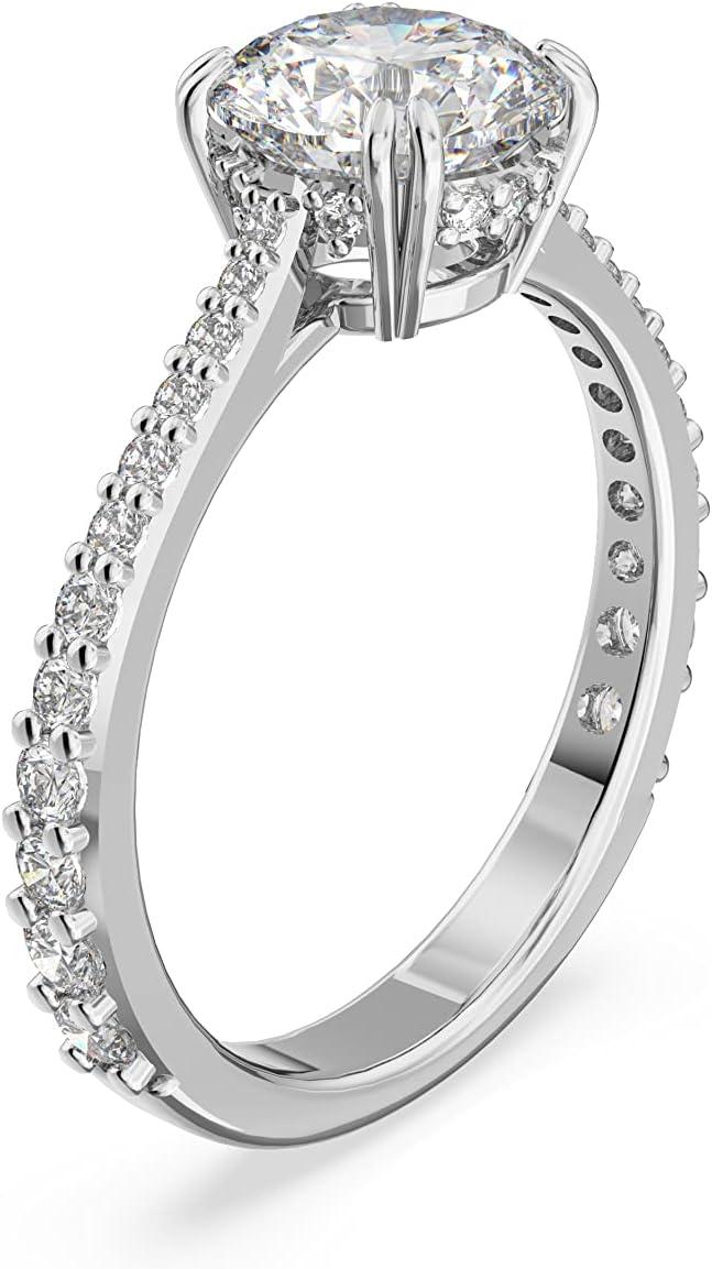 imageSWAROVSKI Constella Cocktail Ring Jewelry Collection Pav Cut Clear CrystalsPrincess Cut Pav