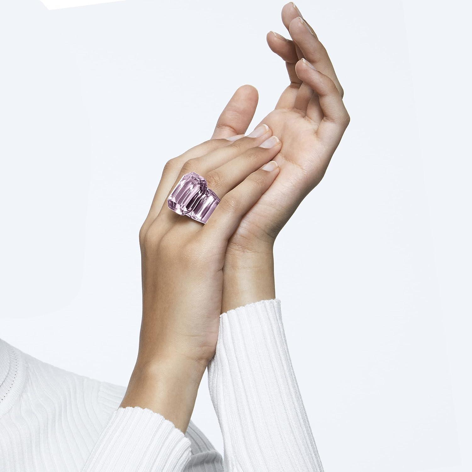 imageSWAROVSKI Lucent Cocktail Ring Jewelry Collection Blue Crystal Pink CrystalPink Crystal