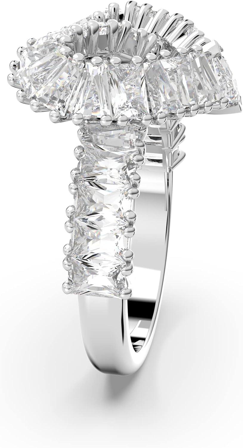 imageSWAROVSKI Matrix cocktail ring Mixed cuts Heart White Rhodium FinishEU 52 US 575
