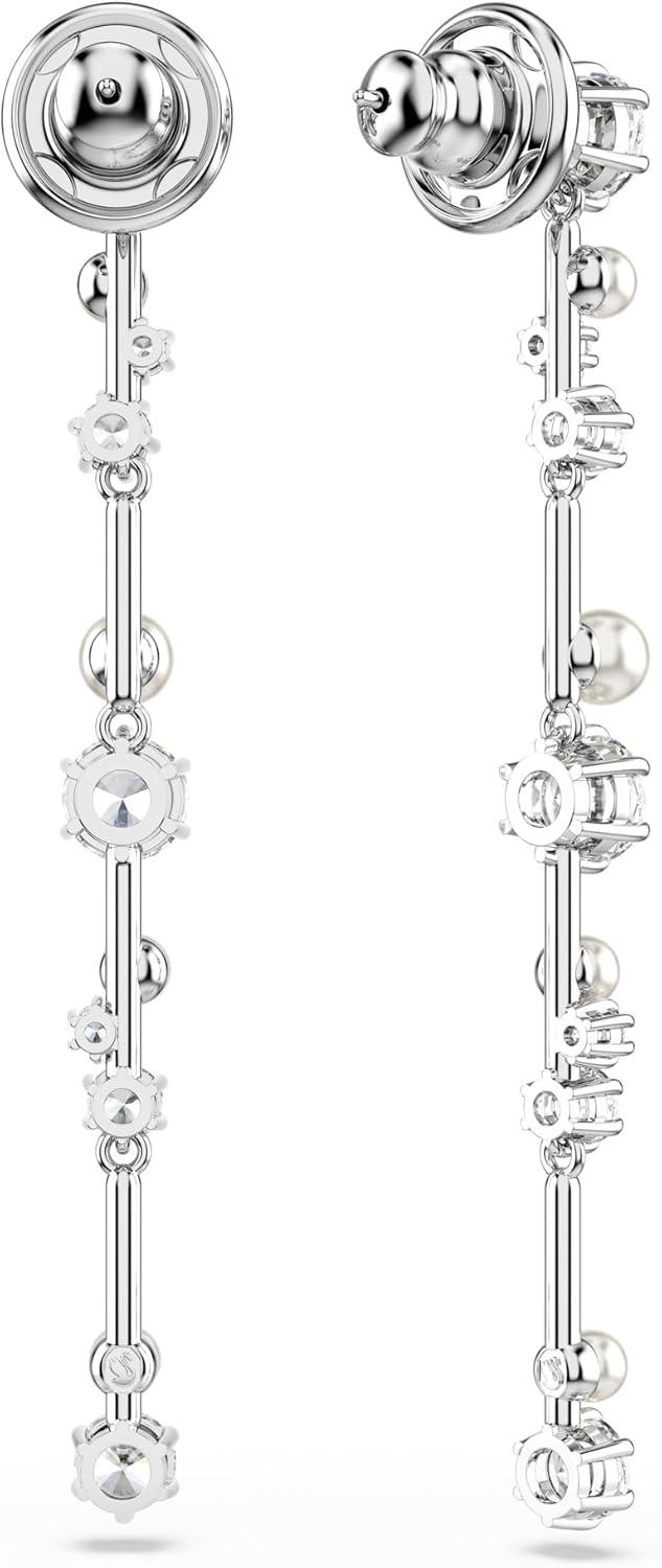 imageSwarovski Constella Crystal and Pearl Jewelry Collection Rhodium FinishEarrings