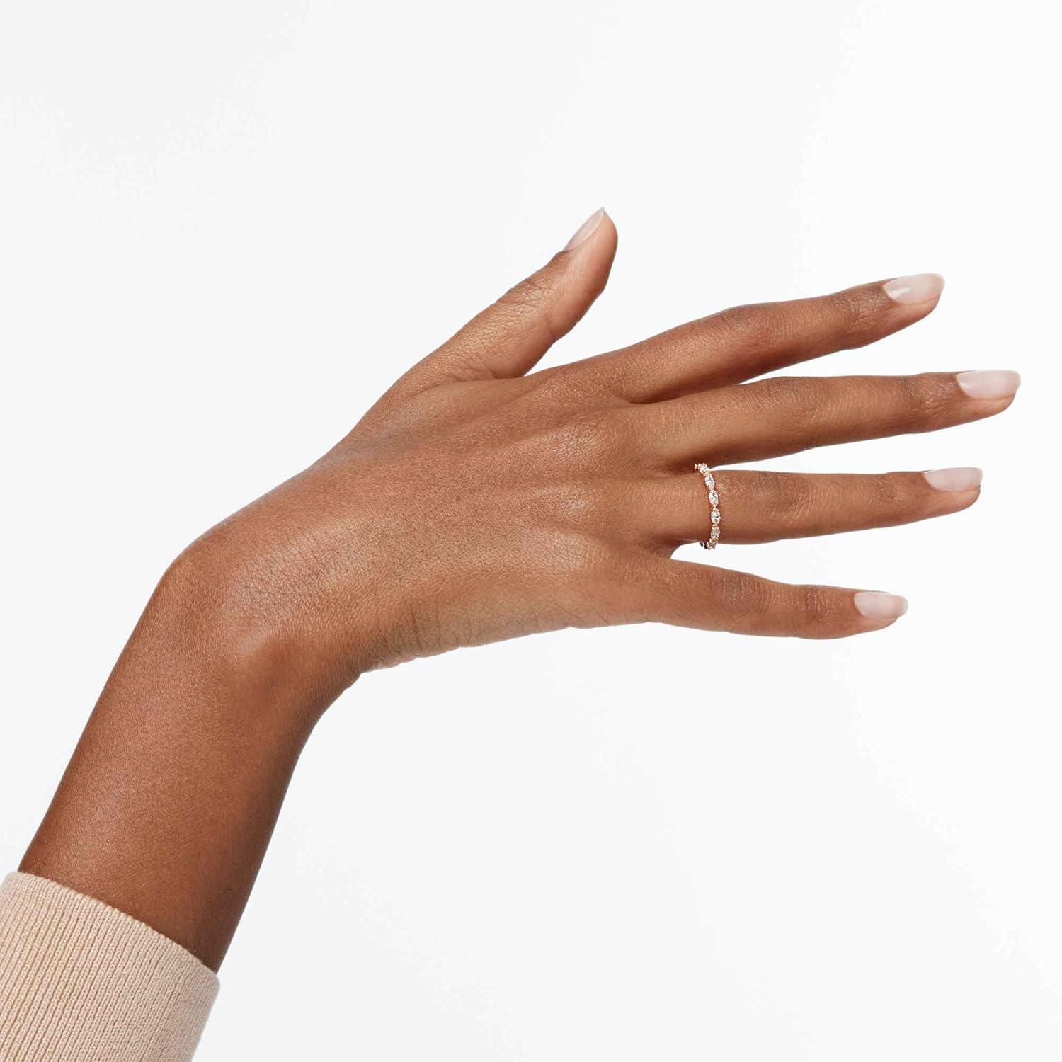 imageSwarovski Matrix Marquise Ring Clear Crystal Rose GoldTone FinishEU 52 US 575