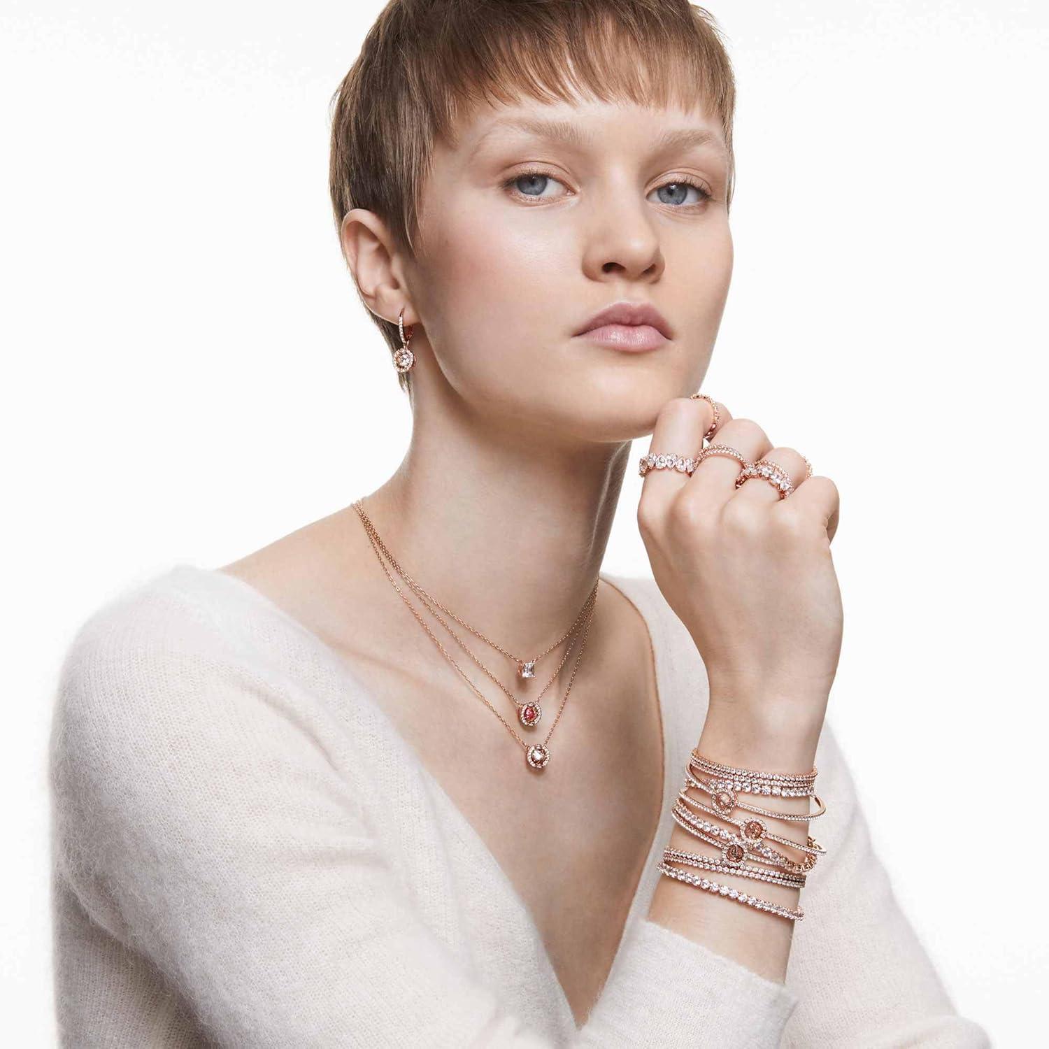 imageSwarovski Matrix Marquise Ring Clear Crystal Rose GoldTone FinishEU 52 US 575