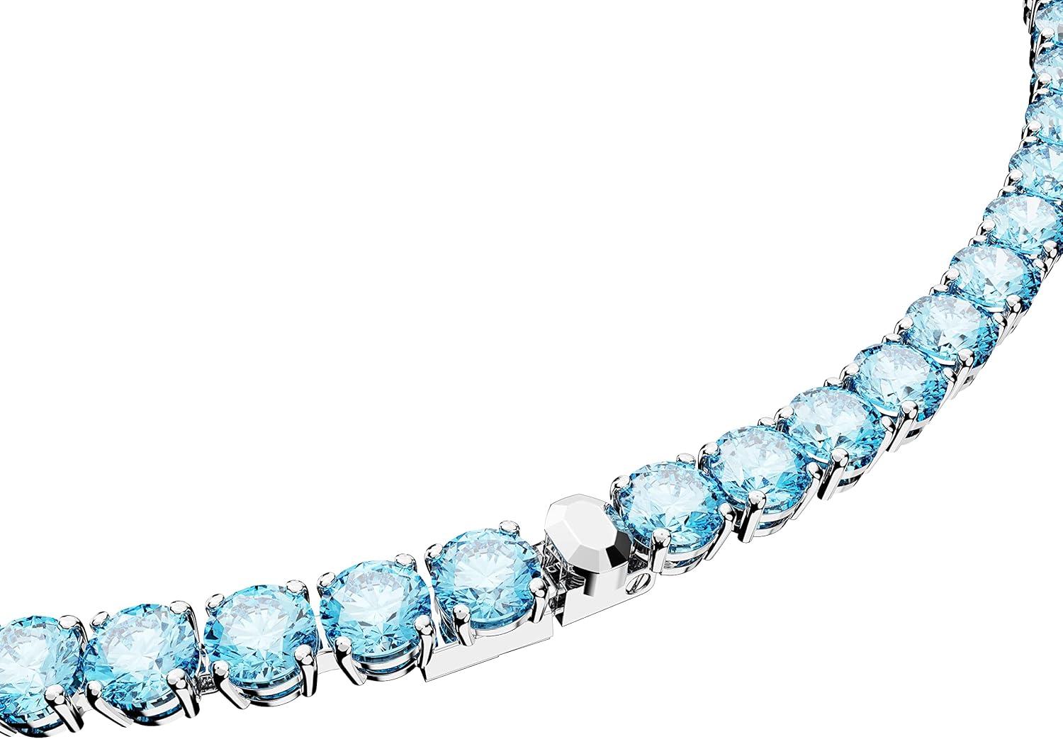 imageSwarovski Matrix Tennis Necklace with Bright Blue Crystals on a Rhodium Finished SettingBlue Crystal Rhodium Finish