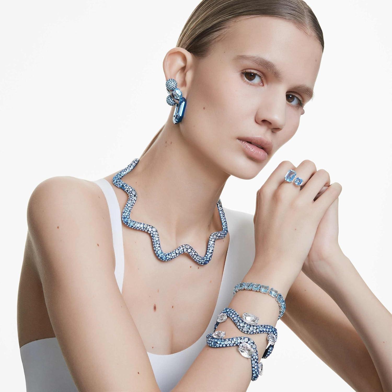 imageSwarovski Millenia Open Ring Octagon Cut Blue Rhodium FinishUS 6EU 52