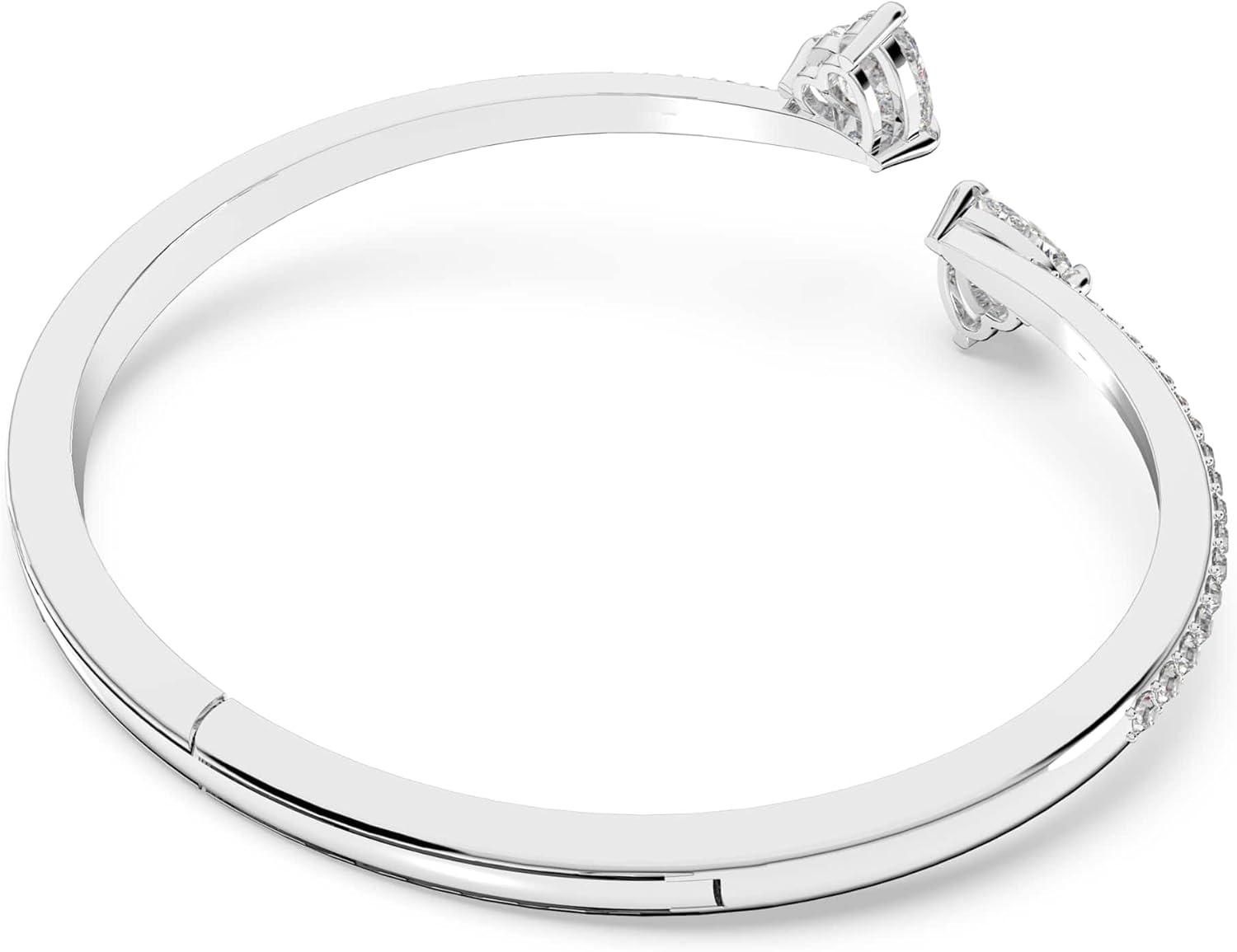 imageSwarovski Soul Heart Bangle Bracelet Collection Rhodium Finish Clear CrystalsMedium