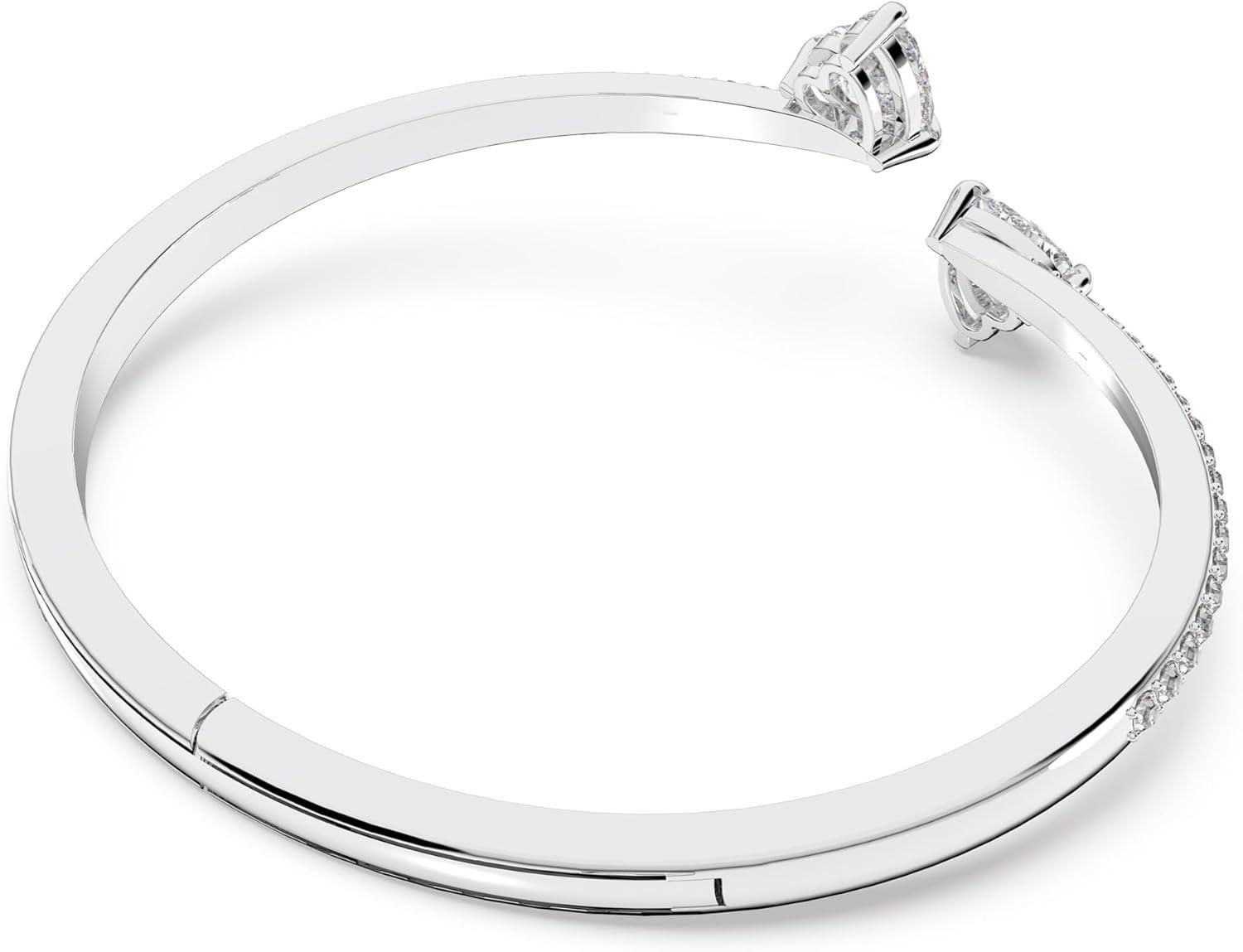 imageSwarovski Soul Heart Bangle Bracelet Collection Rhodium Finish Clear CrystalsSmall