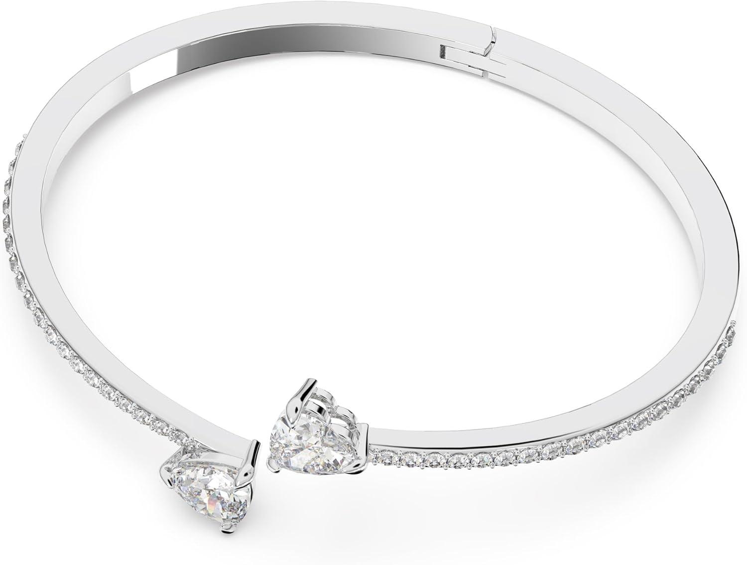 imageSwarovski Soul Heart Bangle Bracelet Collection Rhodium Finish Clear CrystalsSmall