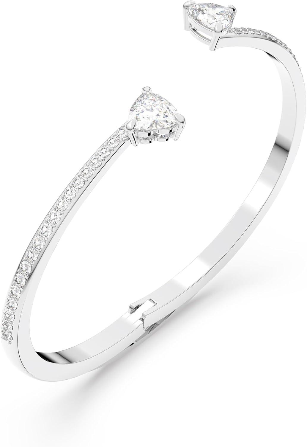 imageSwarovski Soul Heart Bangle Bracelet Collection Rhodium Finish Clear CrystalsSmall