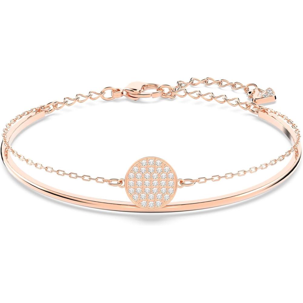 imageSwarovski Sublima Bangle Bracelet Rose Gold Tone Finish Clear Crystals